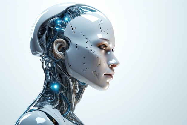 AI cyborg, tecnología futurista máquina cibernética humana o humanoide androide. Robot cyborg de inteligencia artificial.