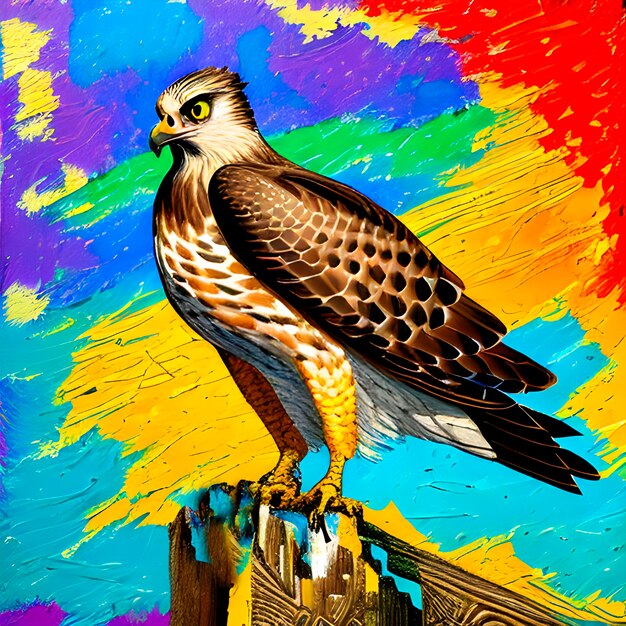 AI de pintura de impasto variedade de imagem de de pássaros com cores vibrantes ousadas sombreamento por Van Gogh