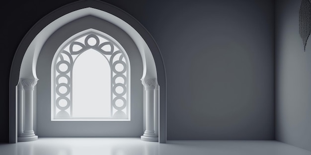 Ai erstellte eine Illustration der architektonischen Gestaltung des Innenraums der muslimischen Moschee