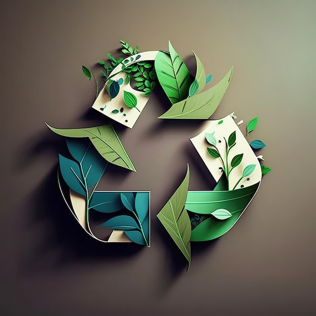 Ai erstellte eine Illustration des Konzepts des Recycling der grünen Erde am Tag der Erde