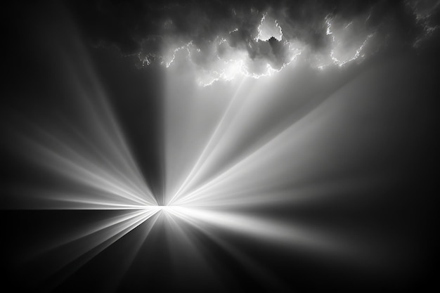 Foto ai erzeugte einen illustrationslichtstrahl, der die wolken am himmel durchdrang