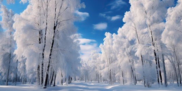 AI generado AI generativo bosque de invierno árbol de invierno jardín de nieve paisaje de parque