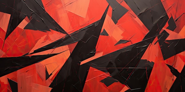 AI generado AI generativo geométrico abstracto piezas de formas negras y rojas textura de fondo