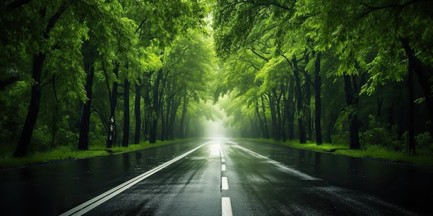 AI Generado AI Generativo Naturaleza al aire libre paisaje bosque árbol camino autopista camino paisaje