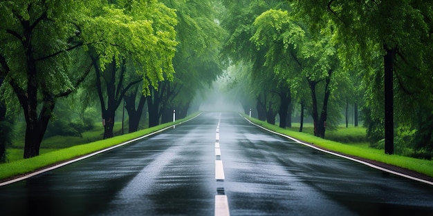 AI Generado AI Generativo Naturaleza al aire libre paisaje bosque árbol camino autopista camino paisaje