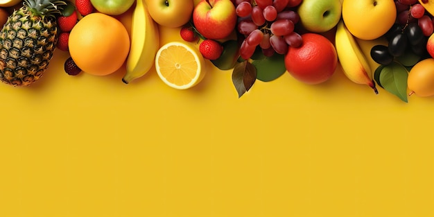 AI Generado AI Generativo Saludable eco orgánico vegano frutas decoración lienzo fondo copia espacio