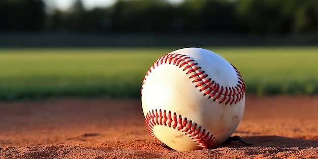 Foto ai generado ai generativo vintage retro americano juego tradicional actividad deportiva pelota de béisbol en el campo hierba base fondo arte gráfico