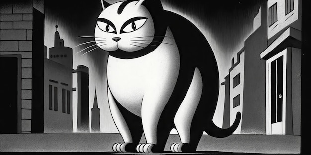 AI Generated 1935 Leon Schlesinger inspirierte die Cartoon-Katzenfigur AI Generative Graphic Art