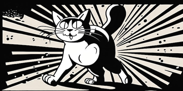 AI Generated 1935 Leon Schlesinger inspirierte die Cartoon-Katzenfigur AI Generative Graphic Art