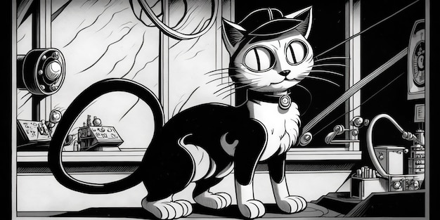 AI Generated 1935 Leon Schlesinger inspirierte die Cartoon-Katzenfigur AI Generative Graphic Art