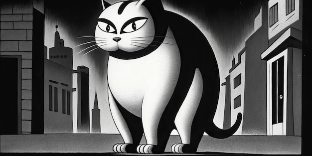 AI Generated 1935 Leon Schlesinger inspiró al personaje de gato de dibujos animados AI Generative Graphic Art