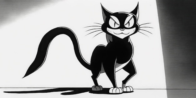 AI Generated 1935 Leon Schlesinger inspiró al personaje de gato de dibujos animados AI Generative Graphic Art