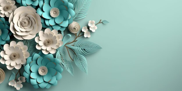 AI Generated AI Generative 3d render patrón de flores decoración de carteles tarjeta Arte gráfico