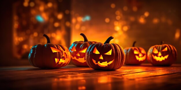 AI Generated AI Generative Halloween espeluznante boo miedo horro noche calabaza