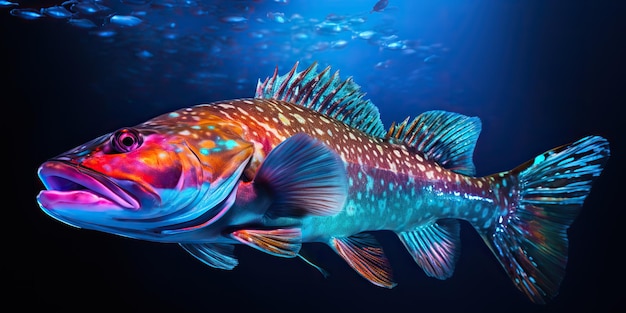 AI Generated AI Generative Ilustración fotográfica realista de bacalao atlántico Pesca submarina