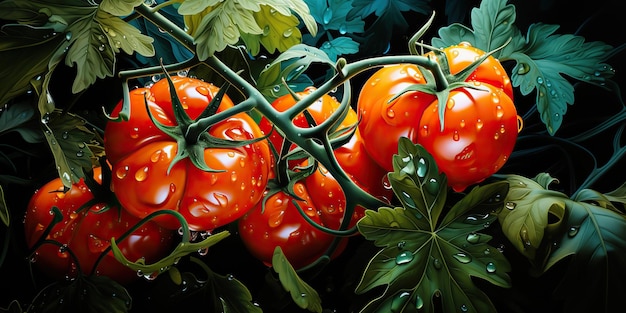 AI Generated AI Generative Muchos tomates frescos rojos cultivo de vegetales Gráfico