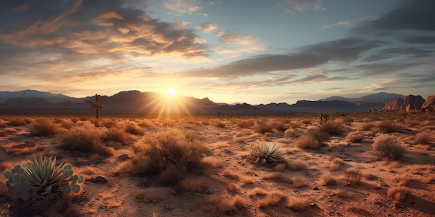 AI Generated AI Generative Photo ilustración del desierto mexicano con cactus Arte gráfico