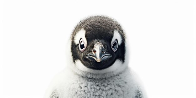 Foto ai generated ai generative photo ilustración de un pequeño pingüino bebé linda cara graciosa arte gráfico