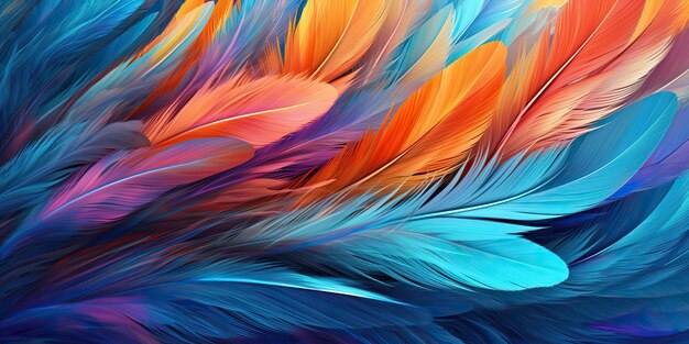 AI Generated AI Generative Photo ilustración realista de plumas suaves azules Patrón de fondo