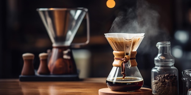 AI Generated AI Generative Vintage retro alternativa de café haciendo restaurante de vertido