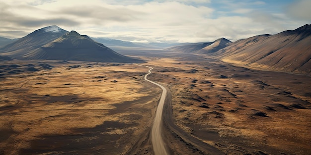 AI Generated AI Naturaleza generativa paisaje al aire libre belleza salvaje montaña río campo drone aire