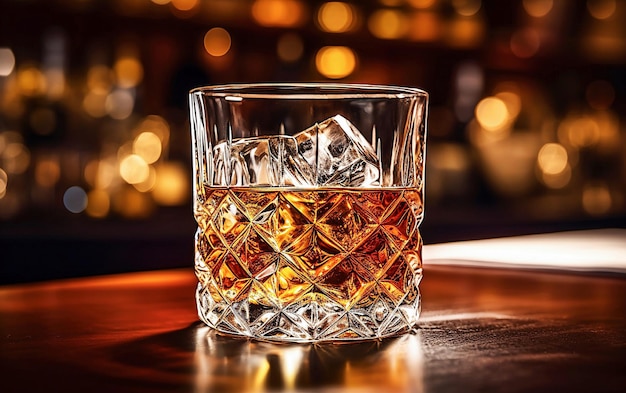 Ai generativ Glas Whisky mit Eis