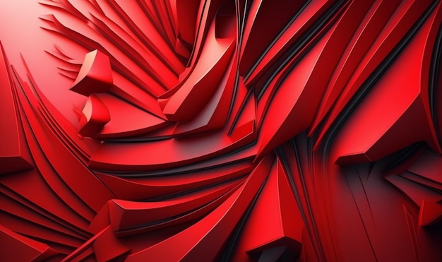 AI generativa de fundo abstrato vermelho ondulado