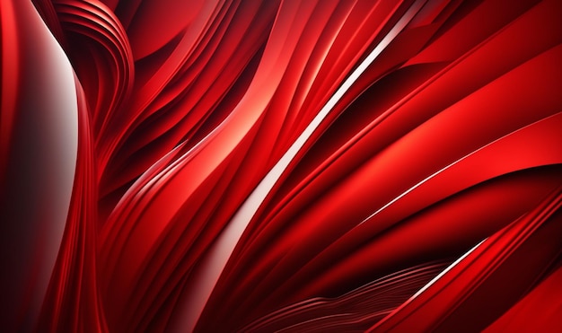 AI generativa de fundo abstrato vermelho ondulado