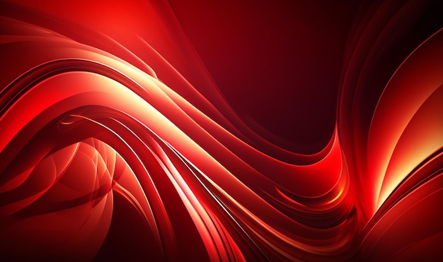 AI generativa de fundo abstrato vermelho ondulado