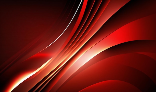 AI generativa de fundo abstrato vermelho ondulado