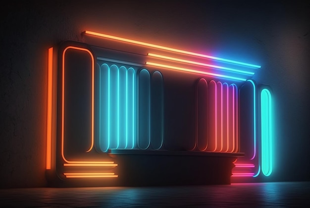 AI generativa de fundo de luz neon realista