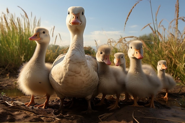 Ai generativa de una familia de gansos