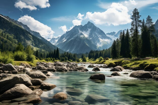 AI generativa de lagos alpinos aislados