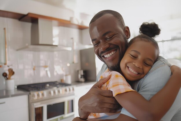 AI generativa Padre e hija abrazando familia amor sonrisa y feliz