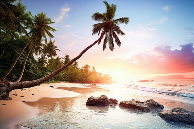 Foto ai generativa praia tropical de areia