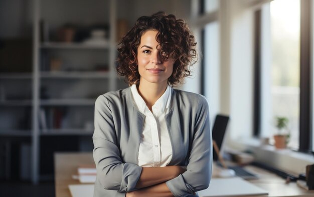 AI generativa de retratos de oficinas altas de pie