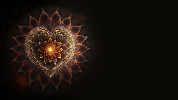 AI generativa Shakra corazón fantasía ilustración digital Amor sentimientos caridad amabilidad romántico