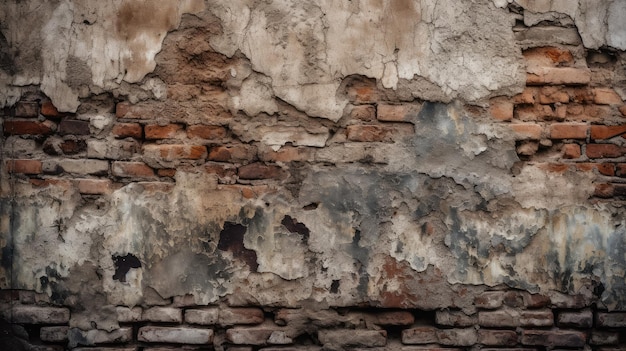 Foto ai generativa de textura de pared de ladrillo de color vintage