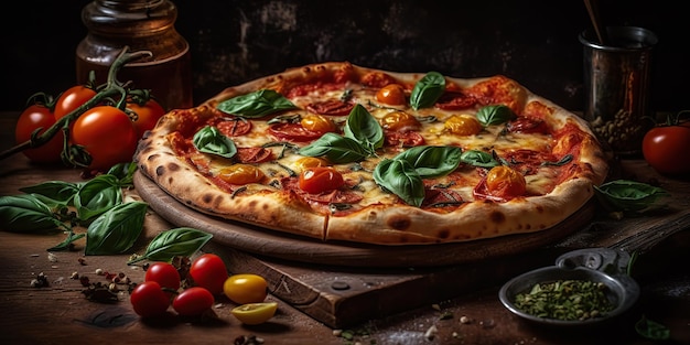 AI Generative AI Generated Photo ilustração realista de saborosa pizza italiana