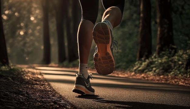 AI Generative AI Generated Photo shot realista de correr jogging