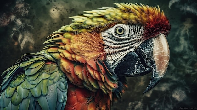 AI Generative Generative AI Realistic Parrot bird Puede usarse para decoración Ilustración de arte gráfico