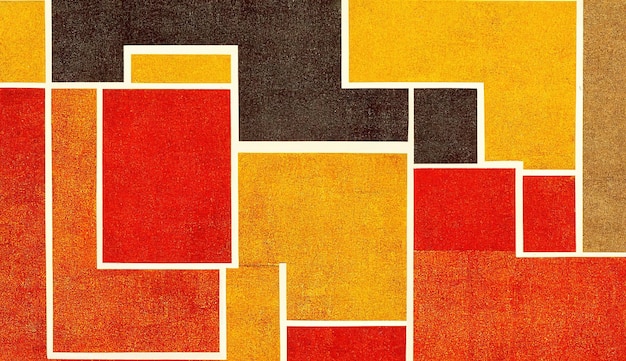 AI generativo abstracto estilo Bauhaus fondo de colores otoñales con textura de papel granulado Diseño geométrico minimalista contemporáneo de los años 20 Arte digital