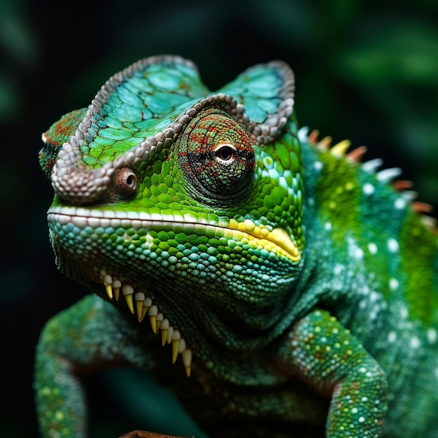 Ai generativo camaleón de color verde