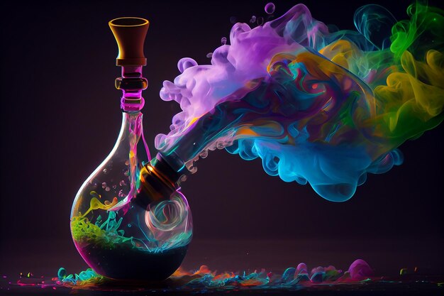 Ai generativo de fumaça de maconha colorida