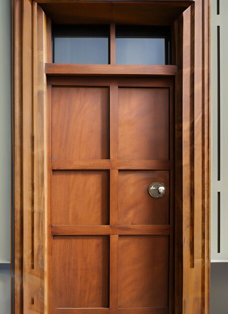 Foto ai generativo de puerta de madera marrón