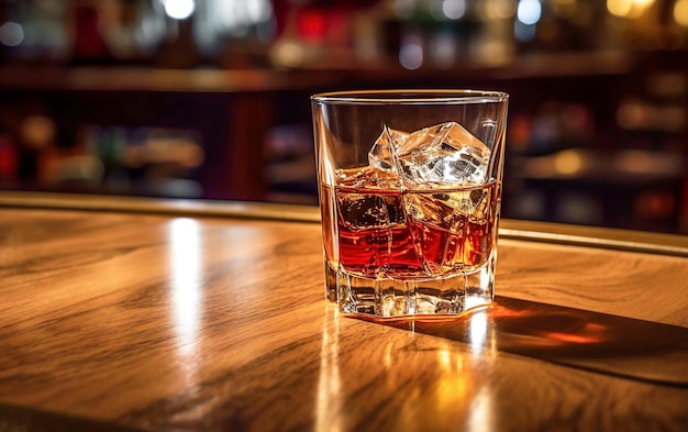 Ai generativo Vaso de whisky con hielo