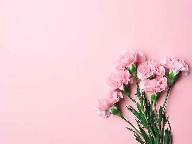 AI generiert rosa Nelken Blumen Muttertag Valentinstag Hintergrundkonzept Generative AI