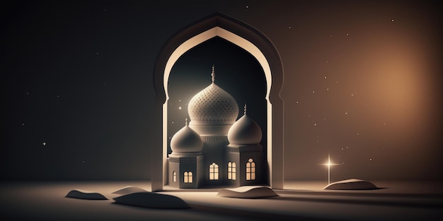 Ai generierte eine Illustration der muslimischen Moschee