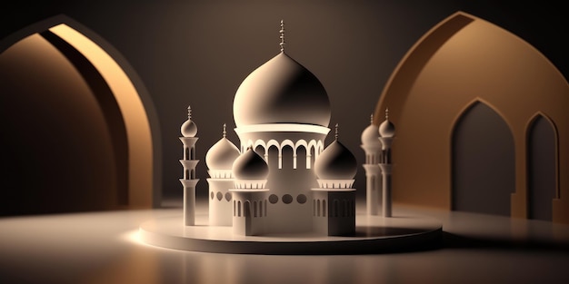 Ai generierte eine Illustration der muslimischen Moschee