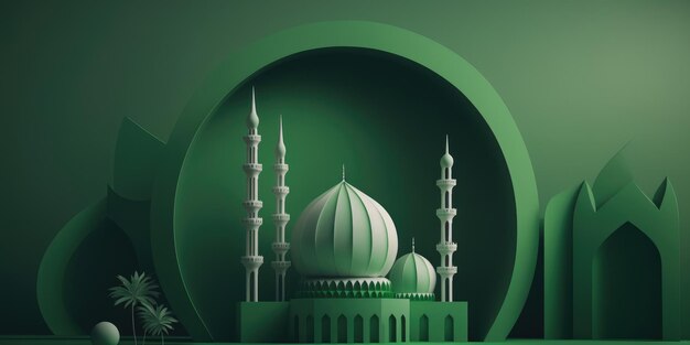 Ai generierte eine Illustration der muslimischen Moschee